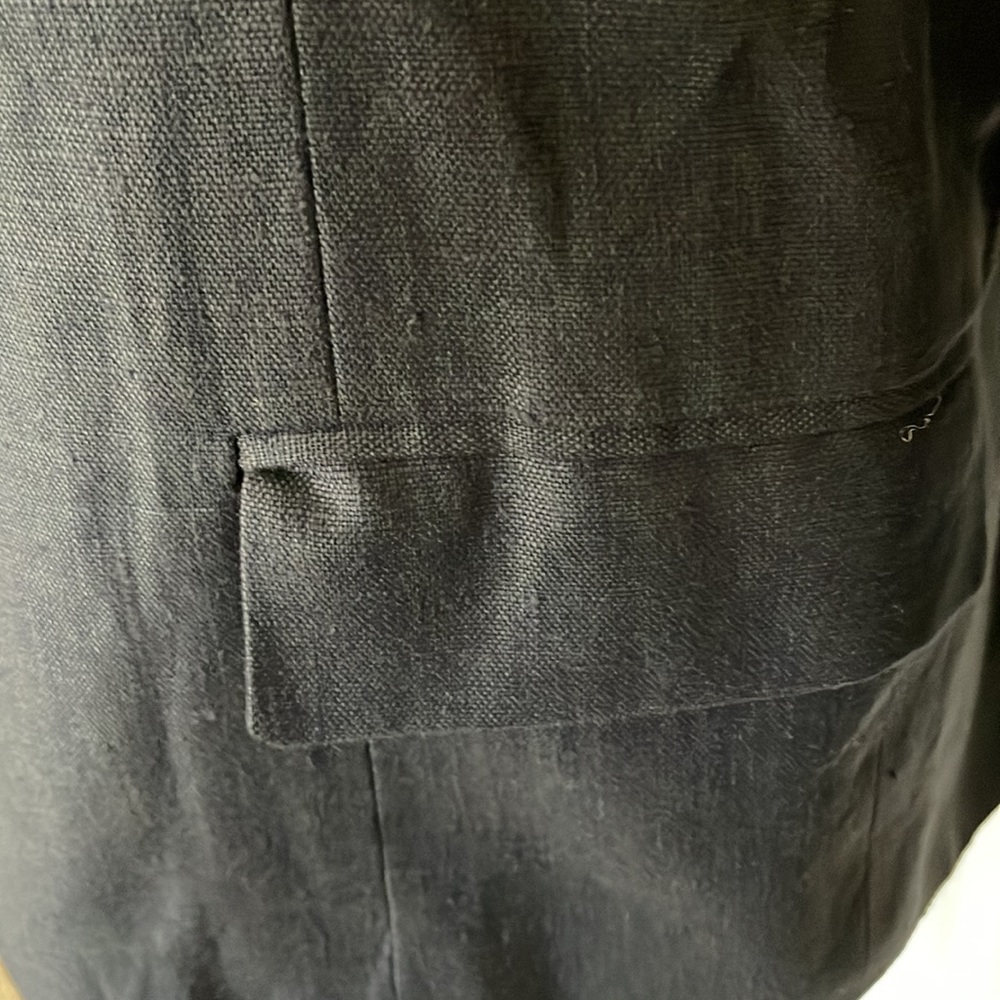 Navy Blue Linen Jacket - Picture 3 of 5